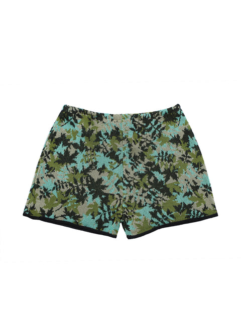 Floral Leaf Knit Skort / Green