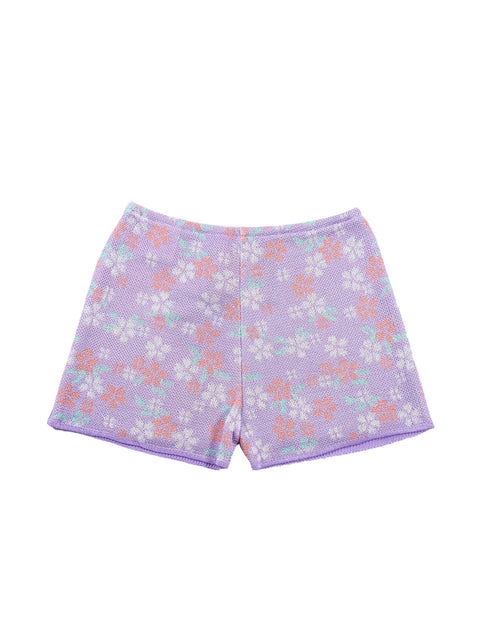 Floral Leaf Knit Skort / Pink