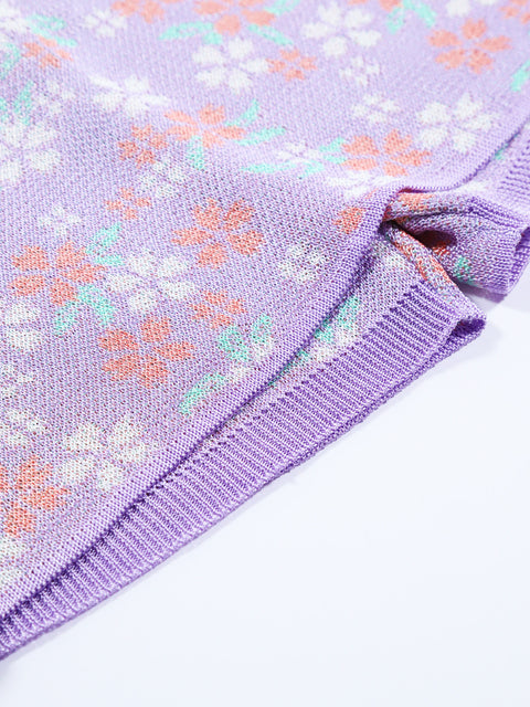 Floral Leaf Knit Skort / Pink