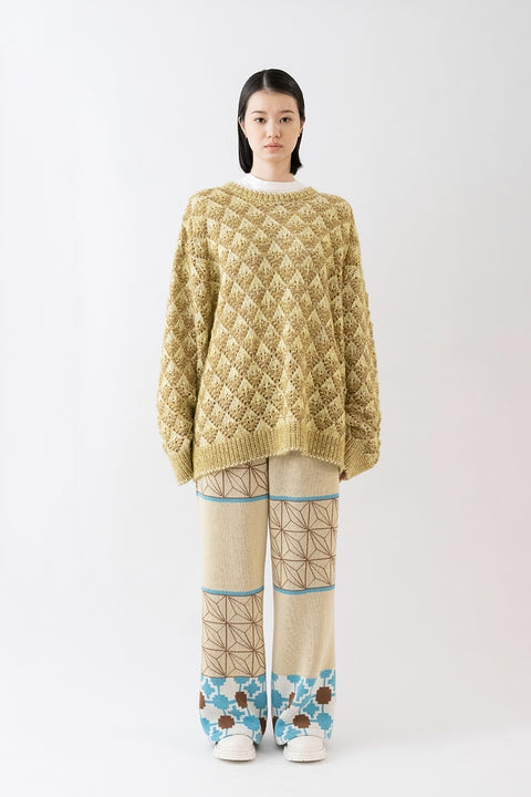 Scale Pattern Sweater/ Yellow