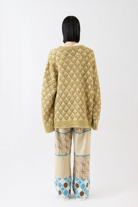 Scale Pattern Sweater/ Yellow