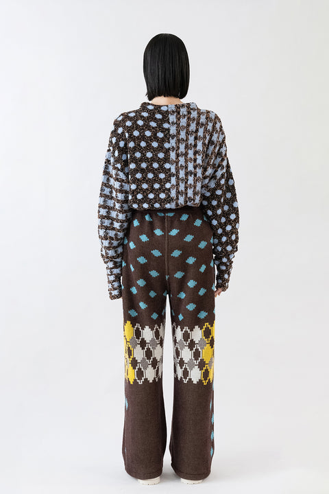 Marquetry Knit Pants / Brown