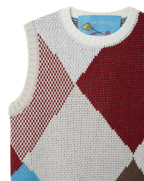 Acrobats Argyle Vest / Ivory