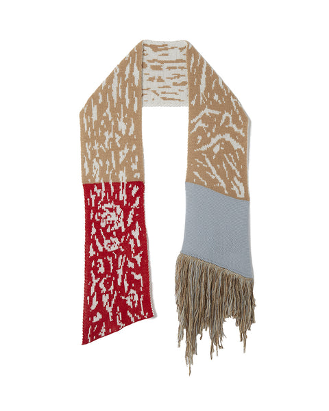 Splattered Brush Scarf / mocha