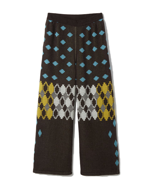 Marquetry Knit Pants / Brown