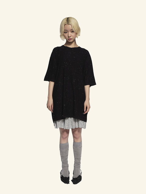 Twinkle Knit T-shirt / Black
